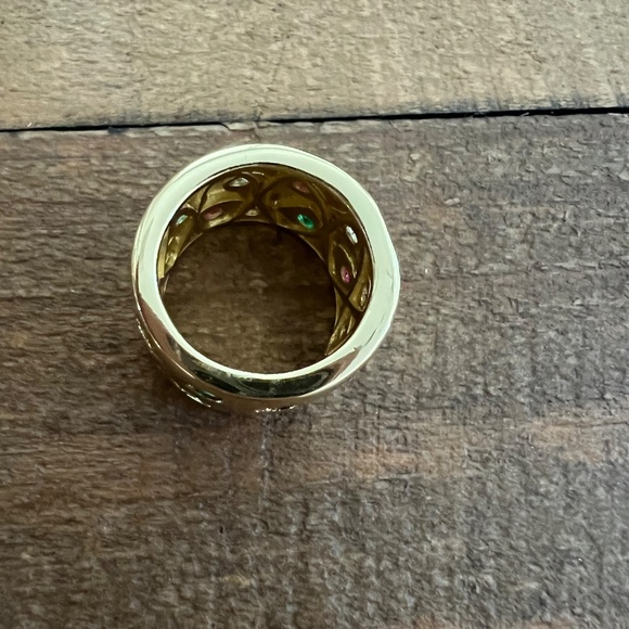 Rachel Glauber 14 karat yellow gold plated multicolor cz  ring size 7 - Picture 5 of 5